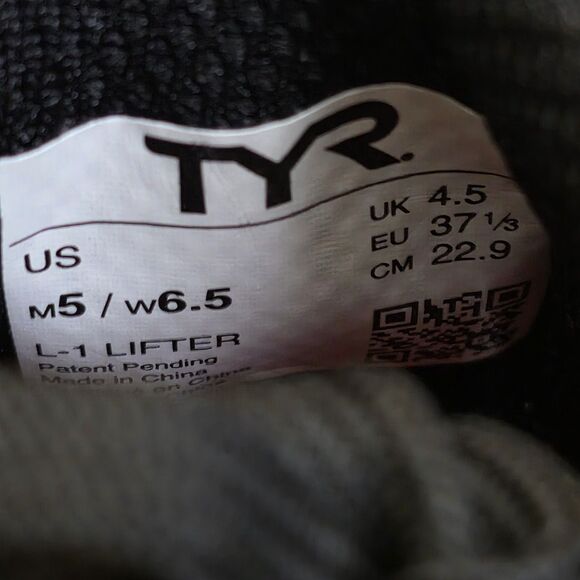 TYR L-1 Lifter Weightlifting Shoes Black White Women's Size 6.5 Men's 5 - Picture 7 of 7